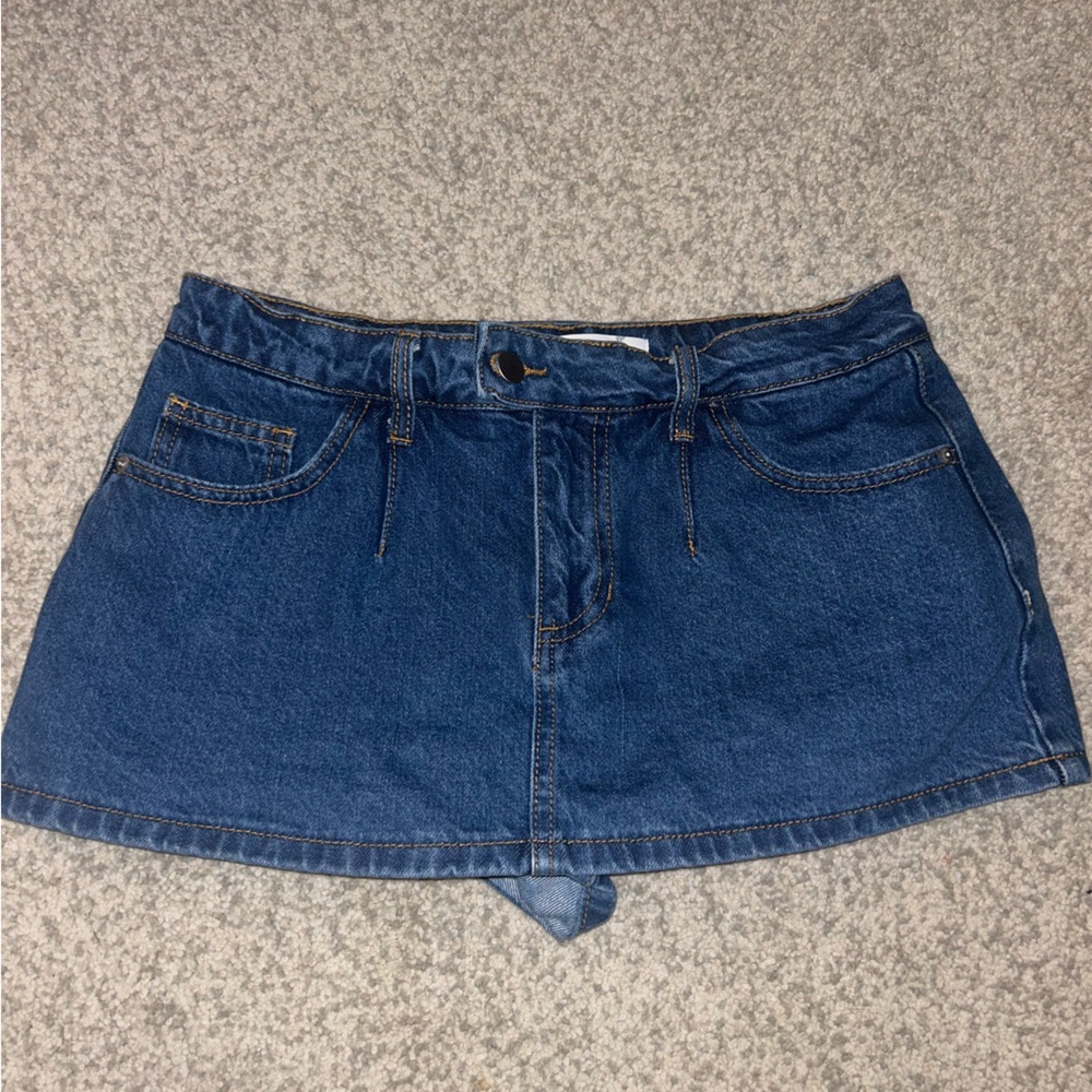 Altar'd State Classic Blue Jean Skirt (with shorts)